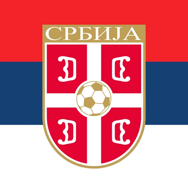 Sérvia Logotipo Federação Futebol Com Bandeira Nacional Copa Mundo Fifa — Vetor de Stock