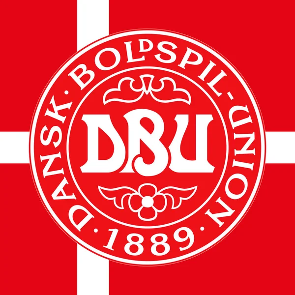 Denmark Football Federation Logo National Flag Fifa World Cup 2022 — 스톡 벡터