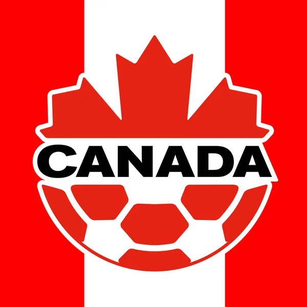 Canadá Logotipo Federação Futebol Com Bandeira Nacional Copa Mundo Fifa —  Vetores de Stock