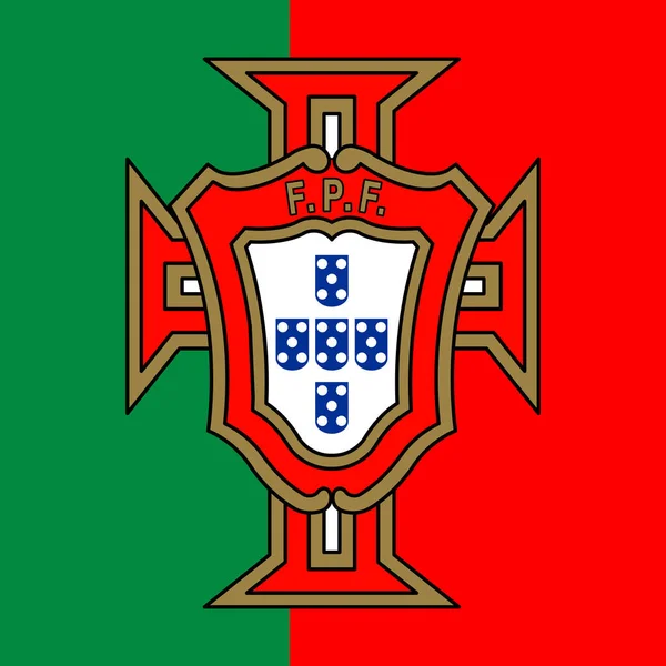 Logo Des Portugiesischen Fußballverbandes Mit Nationalflagge Fifa Weltmeisterschaft 2022 Illustration — Stockvektor