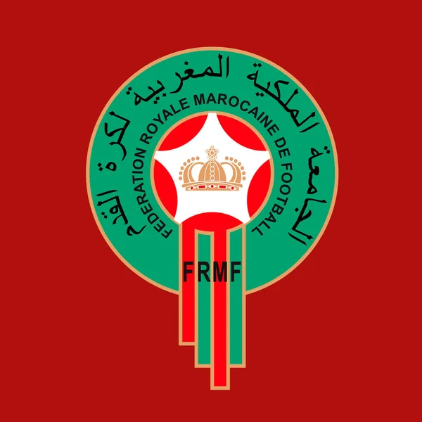 Morocco Football Federation Logo National Flag Fifa World Cup 2022 — Vetor de Stock