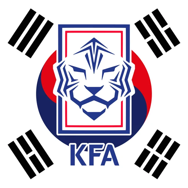South Korea Football Federation Logo National Flag Fifa World Cup — Stock Vector