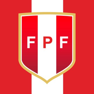 Ulusal bayrak taşıyan Peru Futbol Federasyonu logosu, FIFA Dünya Kupası 2022, illüstrasyon