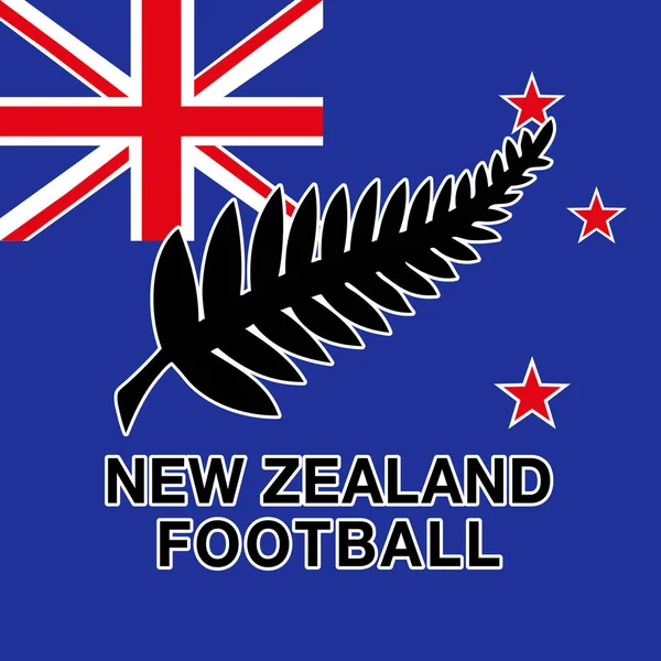 Nieuw Zeelandse Voetbal Federatie Logo Met Nationale Vlag Fifa World — Stockvector
