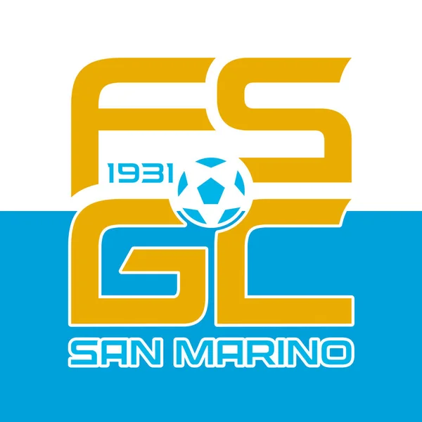 San Marino Voetbal Federatie Logo Met Nationale Vlag Fifa World — Stockvector