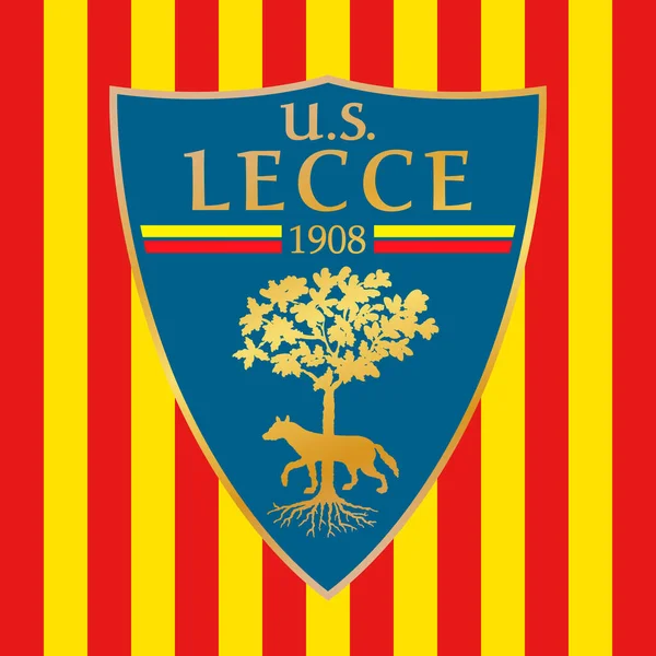 Lecce Włochy Kwiecień 2022 Lecce Logo Klubu Piłkarskiego Czerwono Żółtą — Wektor stockowy