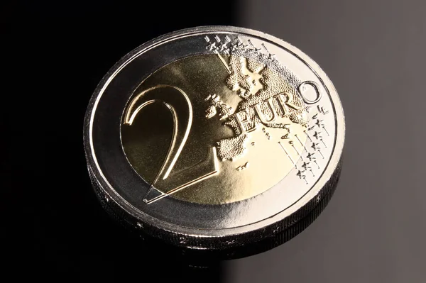 European Union Euro Bimetallic Coin Common Face Pattern European Currency — Foto Stock