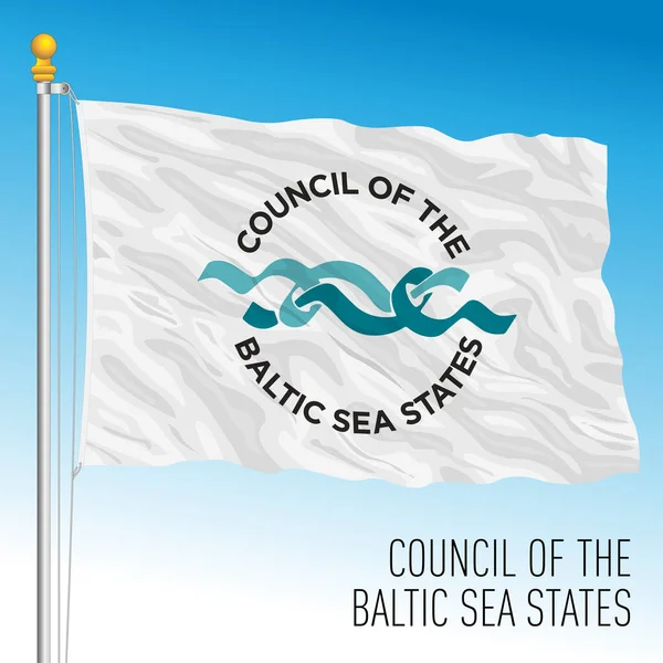 Östersjörådet Flaggstat Internationell Organisation Vektorillustration — Stock vektor
