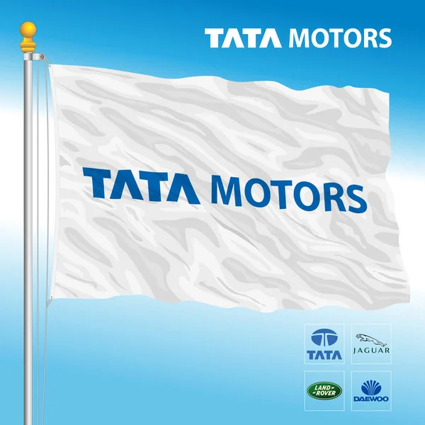 Bandeira Grupo Industrial Automotivo Tata Motors Produtos Marca Ilustração —  Vetores de Stock