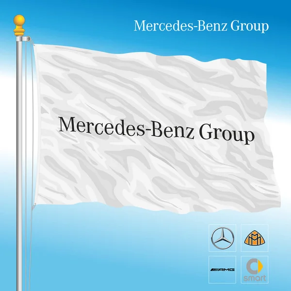 Bandeira Grupo Industrial Automotivo Mercedes Benz Produtos Marca Ilustração —  Vetores de Stock