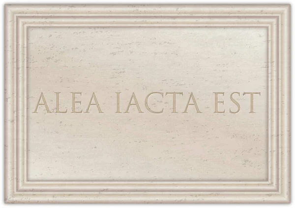 Μαρμάρινη Πλάκα Αρχαία Λατινική Παροιμία Alea Iacta Est Εικονογράφηση — Φωτογραφία Αρχείου