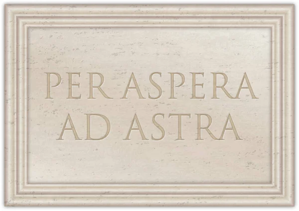 Μαρμάρινη Πλάκα Αρχαία Λατινική Παροιμία Aspera Astra Εικονογράφηση — Φωτογραφία Αρχείου