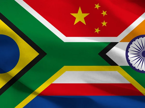 Brics Fantasy Flag Mix China India Russia South Africa Brazil — Stock Photo, Image