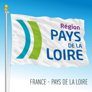 Pays de la Loire bölgesel bayrağı, Fransa, vektör illüstrasyonu