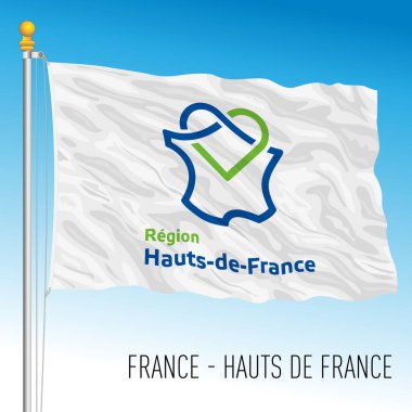 Hauts de France bölgesel bayrağı, Fransa, Avrupa Birliği, vektör illüstrasyonu