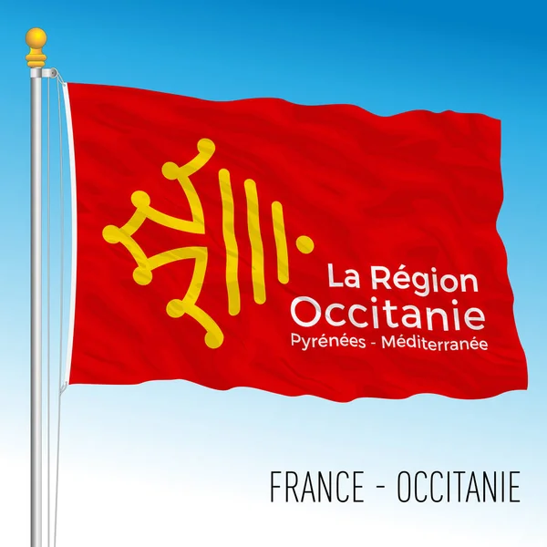 Flaga Regionalna Occitanie Francja Unia Europejska Ilustracja Wektora — Wektor stockowy