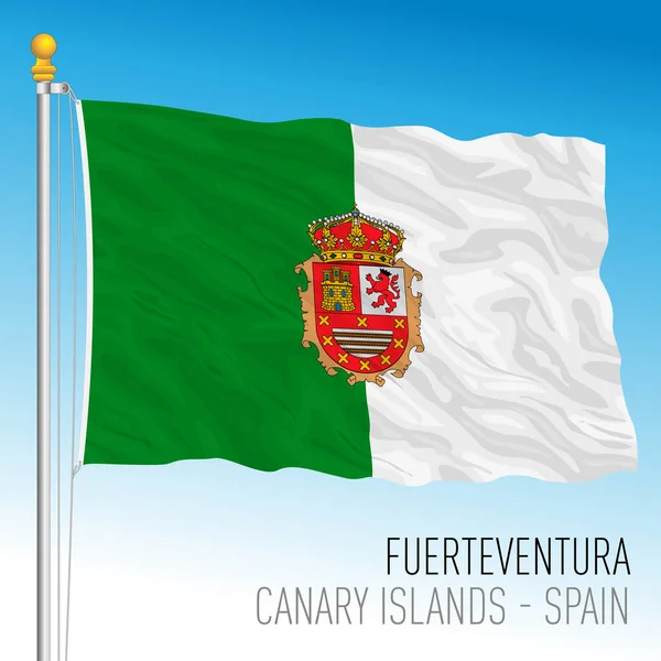 フエルテベントゥラ島の旗 カナリア諸島 スペイン ベクトルイラスト — ストックベクタ