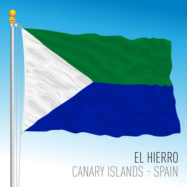 ヒエロ島の旗 カナリア諸島 スペイン ベクトルイラスト — ストックベクタ
