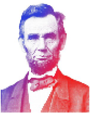 Abraham Lincoln grafik portre tasarımı, ABD, vektör illüstrasyonu