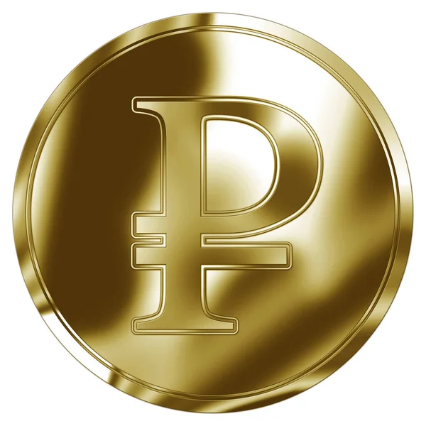 Golden Token Med Ryska Rubel Valuta Symbol Illustration — Stockfoto