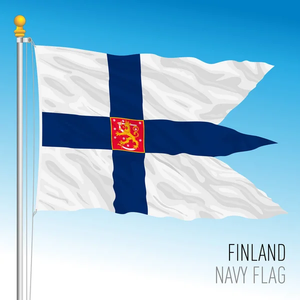 Finland Official Navy Flag Republic Finland European Union Vector Illustration — Vettoriale Stock