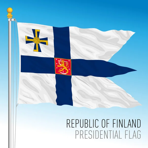 Finland Official Presidential Flag Republic Finland European Union Vector Illustration — Wektor stockowy