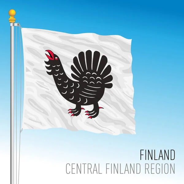 Central Finland Regional Flag Republic Finland Vector Illustration — Vetor de Stock