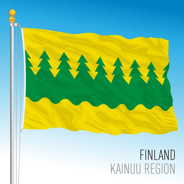 Kainuu Regional Flag Republic Finland Vector Illustration — Vettoriale Stock