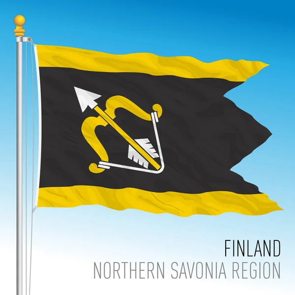 Northern Savonia Regional Flag Republic Finland Vector Illustration — Image vectorielle