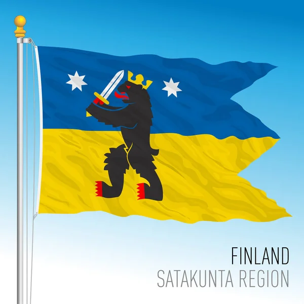 Satakuta Regional Flag Republic Finland Vector Illustration — Wektor stockowy