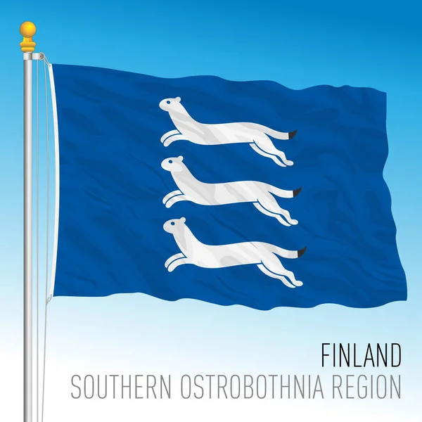 Southern Ostrobothnia Regional Flag Republic Finland Vector Illustration — Vettoriale Stock