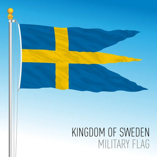 Swedish Military Flag Kingdom Sweden European Union Vector Illustration — Stockový vektor
