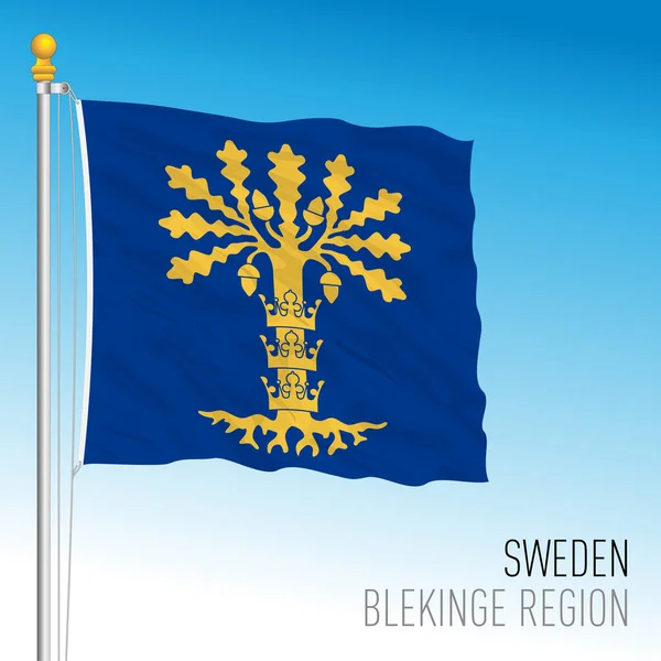 Blekinge Bandiera Regionale Regno Svezia Illustrazione Vettoriale — Vettoriale Stock