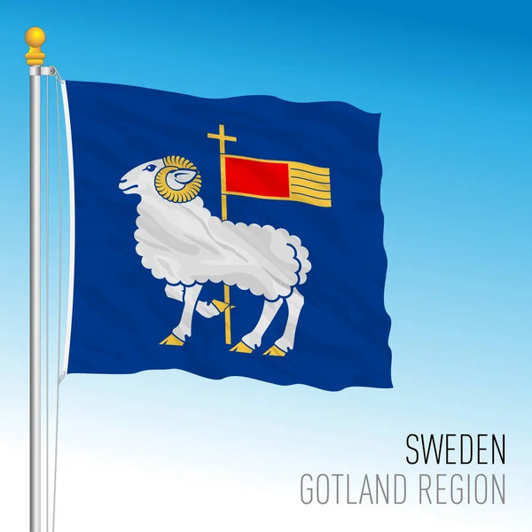 Gotland Regional Flag Kingdom Sweden Vector Illustration — Vettoriale Stock