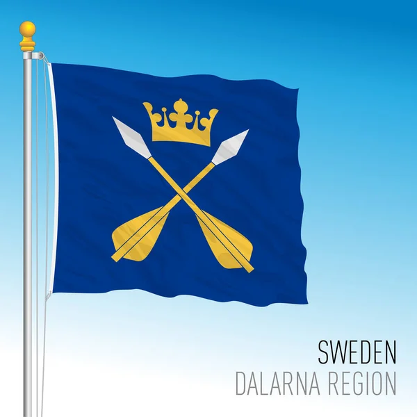 Dalarna Regional Flag Kingdom Sweden Vector Illustration — Wektor stockowy