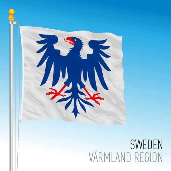 Varmland Regional Flag Kingdom Sweden Vector Illustration — 스톡 벡터