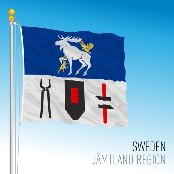 Jamtland Regional Flag Kingdom Sweden Vector Illustration — Wektor stockowy