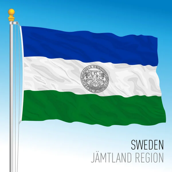 Jamtland Regional Flag Kingdom Sweden Vector Illustration — Wektor stockowy