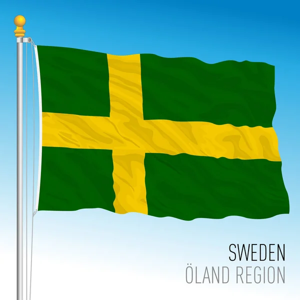 Oland Regional Flag Kingdom Sweden Vector Illustration — Wektor stockowy