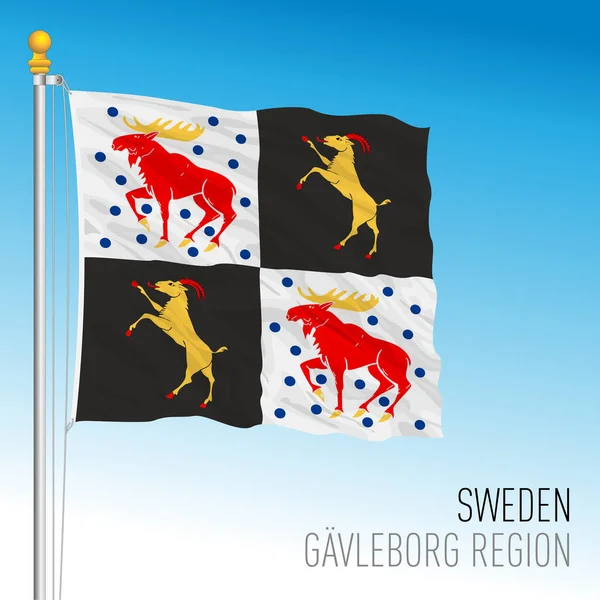 Bandeira Regional Condado Gavleborg Reino Suécia Ilustração Vetorial —  Vetores de Stock