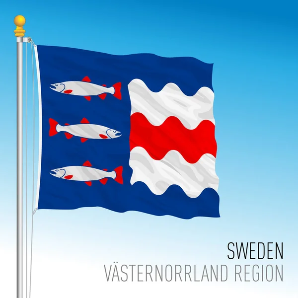 Vasternorrland County Regional Flag Kingdom Sweden Vector Illustration — ストックベクタ