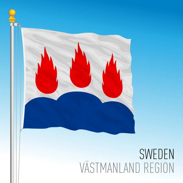 Vastmanland County Regional Flag Kingdom Sweden Vector Illustration — Διανυσματικό Αρχείο