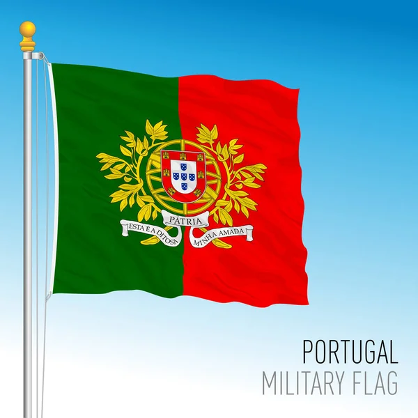 Portugal Militärflagge Europäische Union Vektorillustration — Stockvektor