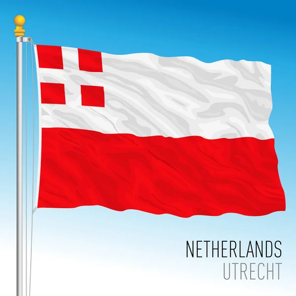 Utrecht Provincial Flag Netherlands European Union Vector Illustration — 스톡 벡터