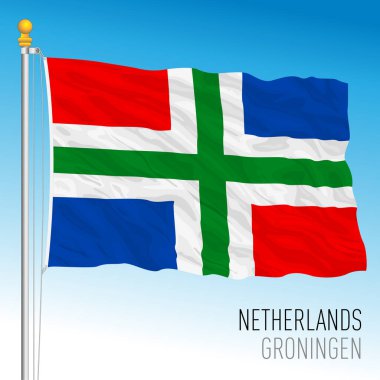 Groningen provincial flag, Netherlands, European Union, vector illustration