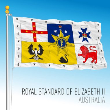 Australian Royal Standard of the Queen Elizabeth II, Australia, vector illustration