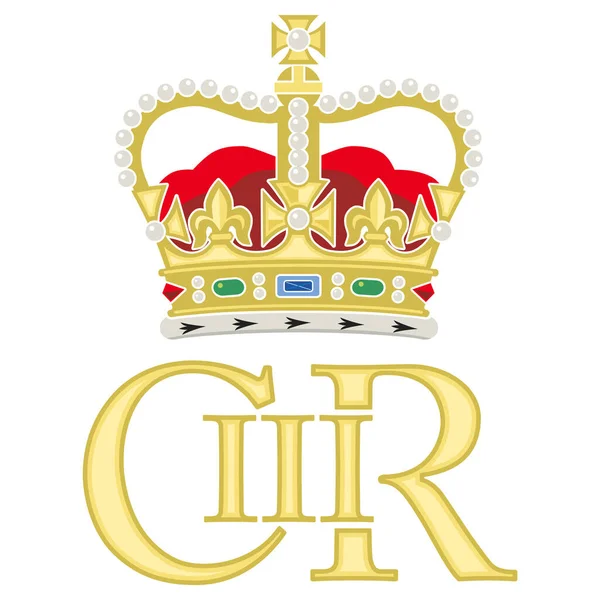 Charles Iii Roi Royaume Uni Couronnement 2022 Silhouette Portrait Monogramme — Image vectorielle