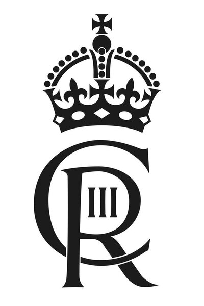 New Royal Cypher of the King Charles Third, year 2022, United Kingdom, vector illustration