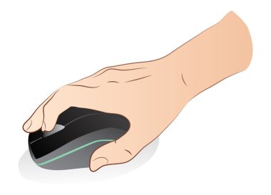 Hand With Optical Mouse clipart