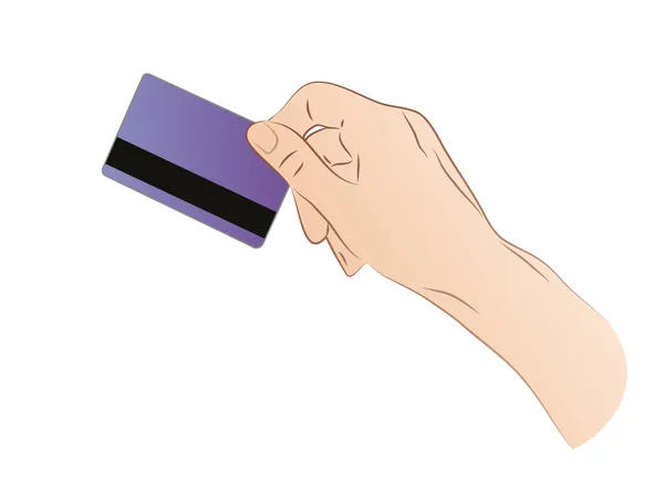 手持信用卡的人 — 图库矢量图片